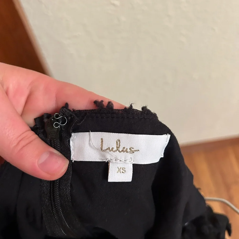 Lulu's Black Tiered Midi Dress - Picture 5 of 6